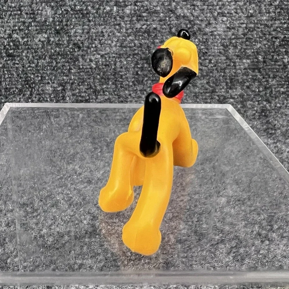 Vtg Walt Disney Productions Pluto Dog Soft Plastic Toy Figure Mickey & Friends